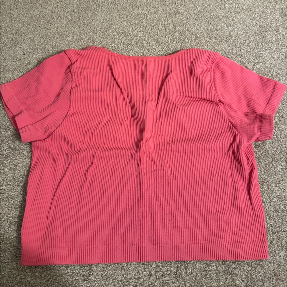 Pink garage ribbed top